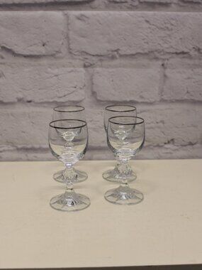 Vintage Lead Crystal Claudia Cordial Glasses Set of 4 FLAW